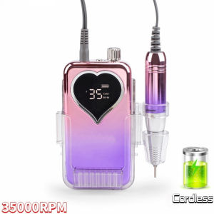 Professional rechargeable electric drill nail machine 35000 RPM portable acrylic electronic file 96W UV red LED light nail light machine Portable handle cordless gel dryer