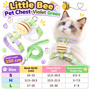 Cute Bee Design Adjustable Cat Leash for Walking and Outdoor Use