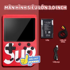 Máy Chơi Game Cầm Tay SUP Kèm Tay Cầm 2 Người - 400 Trò Cổ Điển Hỗ Trợ Kết Nối TV Pin Sạc 800mAh