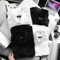 [BigSize] BB Boiz Mens Long/Short Sleeve Shirt White and Black Silk Large Size 80kg to 140kg.. 
