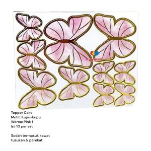 (PINK 1) TOPPER KUPU-KUPU HIASAN BUKET CAKE TOPPER KUE ULANG TAHUN TOPPER BUTTERFLY VIRAL HIASAN DEKORASI BUKET