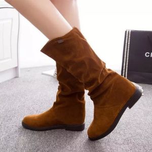 Half High Boots Woman Winter 2022 Shoe Boot Long Shoes for Women Autumn Flat Fashion Brown Comfortable and Elegant Red Low Heels㏇X0415