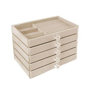 Hiện đại 5 tầng hộp lưu trữ với velvets nội thất có thể điều chỉnh lớp vật nuôi vật liệu cho các phụ kiện tổ chức