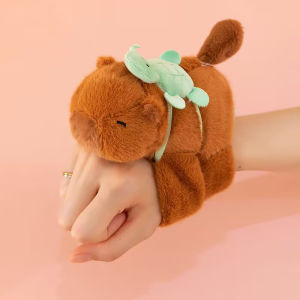 Minwen Capybara ห่วงคล้องข้อมือของเล่นแบบหนีบสายรัดข้อมือสำหรับใส่เป็นสายแบบหมุนหางตุ๊กตา Capybara ของขวัญเป็นวงกลมแสนสนุก