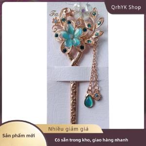 Hàng có sẵn✨ Ghim Cài tóc đá mắt mèo Kẹp Tóc Đính kim cương giả hình hoa đôi