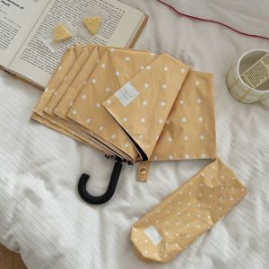 NIFINE Bảo vệ khỏi tia cực tím Ô gấp chấm bi Nhỏ gọn dễ mang theo Nhẹ Ô dù du lịch ngoài trời Bãi biển Ô che nắng mưa Sử dụng hàng ngày