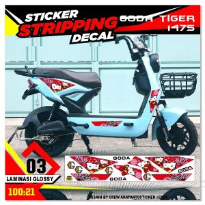 Stiker Striping Sepeda Listrik GODA TIGER 1475 Variasi ARS001 Hello Kitty Doff/Glossy Semua Ready