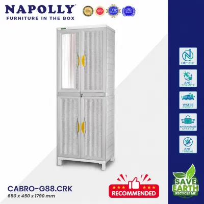 Napolly Lemari CABRO G88 CK Wood/CRK Puma Lemari Baju Anti Rayap Anti Jamur Anti Air Mudah Dirakit - RD