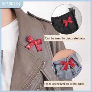 【SHANGZE4】 Rhinestone Christmas Bow Brooches For Women New Year Party Brooch Pin Christmas Decoration Accessory Gifts