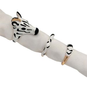 REEBO Pony Horse Animal Horse Ring Set Delicate Vintage Opening Finger Ring Jewelry Trendy Cartoon Glaze Ring Valentines Day Gift