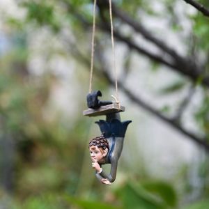 MIRACLE HOME STORE Unique Swing Elf Ornament Miniature Waterproof Hanging Elf Figurine Creative Realistic Resin Inverted Elf Potted Plant Plugin