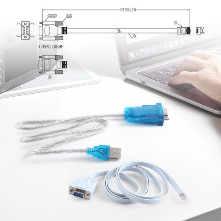 RJ45 Network Cable Serial Cable Rj45 to DB9 and RS232 to USB (2 in 1 ...