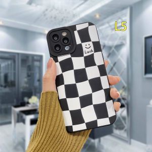 Case Compatible For IPhone 11 12 13 PRO MAX 6 7 6S 8 Plus X XR XS MAX Se 2020 6SPlus 7Plus 6Plus 8Plus XSMAX Trend Chessboard Angel Eyes Silicone TPU Phone Case Cover