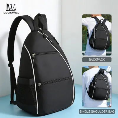 LouisWill Sports Backpack Tennis Racket Holder Backpack Large Capacity Sports Bag Water Resistant For Tennis Pickleball Badminton Gym Travel