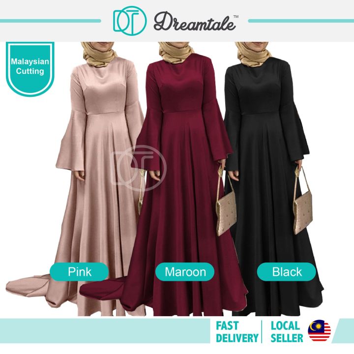 [Clearance] Dreamtale Caria Muslimah Wear Dress Muslimah Shiny Bridesmaid Dress Trumpet Sleeve Abaya Dress Baju Wanita Baju Melayu WCO121
