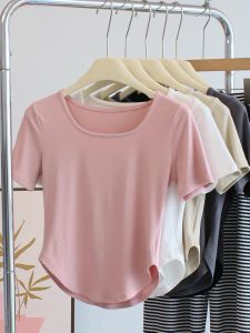 LovInFashion--เสื้อรัดรูป คอกลม แต่งชายโค้ง สีพื้น แวกข้างนิดๆโชว์เซ็กซี่ ผ้านิ่มผ้ายืด