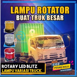 Lampu Rotari Rotator Truk 12 cm Michiba Lampu Rotary Truk Warna Putih Kuning Merah