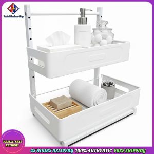 Vodool Cabinet Organizer Pull Out Multi-Purpose Storage Organizer 2 Tier Slide Out for Kitchen and Bathroom Organization