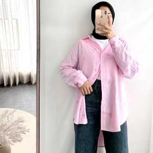 Ayesa Blouse Motif Pita Terbaru 2024 Atasan Wanita Remaja Ootd Kemeja Wanita Motif Lengan Panjang Baju Wanita Oversize Viral