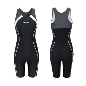 LYSEACIA M-5XL Women Professional Sport Swimwear Plus Size Athletic One Piece Swimsuits Padded Sleeveless Boyleg Competitive Training Swimming Suits for Surfing Snorkeling Wear
