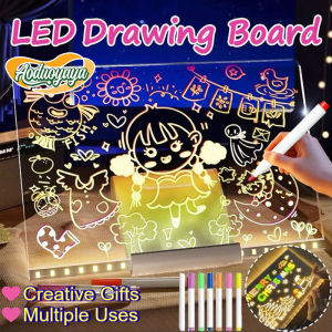 Aoduoyaya Led Drawing Board Luminous Writing Board Reusable Acrylic Writing Pad Kids Eye Protection Creative Gifts