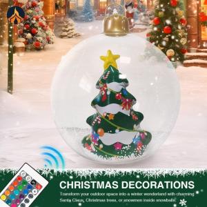 Christmas Luminous Inflatable Decorative Ball with LED Light Large PVC Decorated Ball Ornaments for Outdoor Garden Decor[Jocestyle Store]