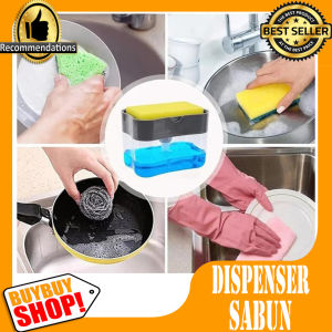 DISPENSER SABUN DAN HOLDER SPON CUCI PIRING 2 IN 1 / Perlengkapan Tidur & Mandi / Peralatan Mandi / Wadah Penyimpanan Kamar Mandi