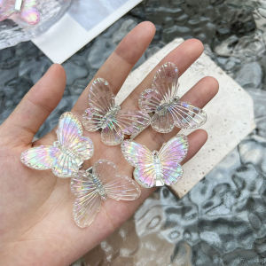 【♡Lovely girls house♡】5Pcs New Frosted Transparent Butterfly Hair Claws Hair Clip for Women Girls Elegant Hairpins Fashion Hair Accessories