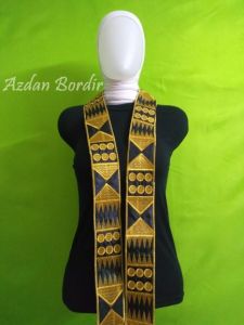 renda bordir aplikasi tempel roll motif sumatera