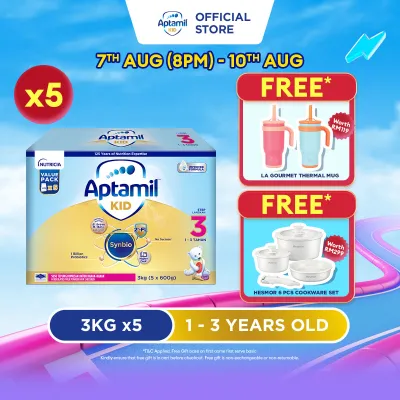 Aptamil KID Step 3 Growing Up Formula 1 - 3 years 3kg x 5 (Susu Milk Powder 奶粉)