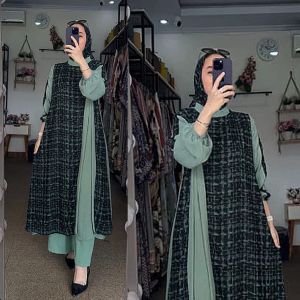 TAMA SET HIJAB BEST SELLER SETELAN DRESS KULOT TERLARIS SUDAH FREE HIJAB SET LONG TUNIK HIJABERS