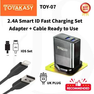 Toyakasy TOY-07 Charging Set USB 2.4A | Adapter + Lightning Type C Micro Cable