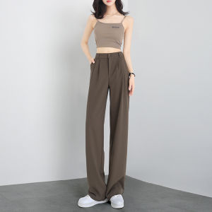 Womens New Loose Wide Leg Pants Casual Versatile Straight Leg Suit Pants
