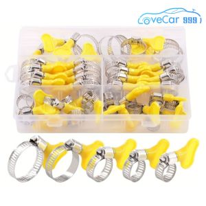 Complete 48-Piece Hose Clamp Kit for Pipes and Fuel Lines Adjustable Stainless Steel Worm Gear Clamps for Automotive and Plumbing