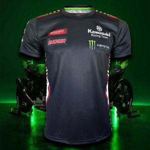เสื้อยืดคอกลม Kawasaki Racing Team เสื้อยืดโมโตจีพี ทีม คาวาซากิ เรสซิ่ง #WB0017 พิมพ์ทั้งตัว ไซส์ S-5XL":