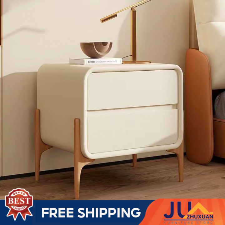 Bedside table simple solid wood bedroom side cream wind whole