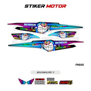 FNS05 STRIPING SUPRA FIT NEW STIKER VARIASI DECAL HONDA WAVE 100 DORAEMON STICKER THAILOOK STYLE RAINBOW COLOR