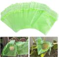 100 Pieces Green Fruit Protection Bags- 6x8 Inch Fruit Netting Bags with Drawstring,Garden Fruit Cover Mesh Bag to Protect Plants from Pest Birds Squirrels. 