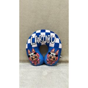 Bantal Leher Labubu Printing Headrest Labubu Macaron
