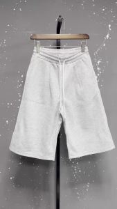 Korean Style MenS Sports Shorts Drawstring Solid Color Menswear Elastic Waist Straight Loose Wide Leg Male Bottom