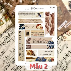 Sticker tự cắt phong cách cổ điển - sticker tự thiết kế vintage trang trí sổ nhật kí sổ tay | Bullet journal - kc020