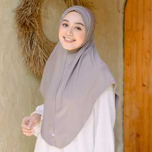 Hijab Instan Bergo Malay Ukuran L Jilbab Hamidah Non Pet Menutup Dada Jersey