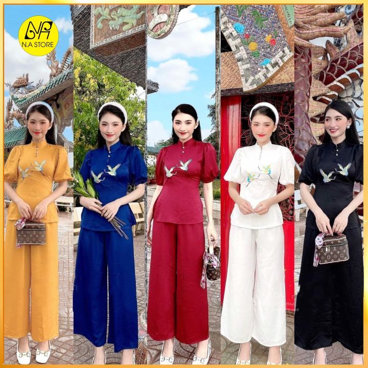 Gợi ý cách mix-match đồ lam đi lễ kết hợp đi dạo phố sau đó vẫn cực kỳ trang nhã Outfit đi chùa cho nữ