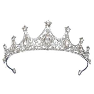 Retros Alloys Crowns with Sparkling Rhinestones Exquisites Rhinestones Headpiece for Weddings and Event