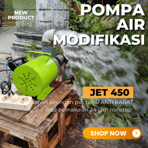 NEW PRODUCT!! Pompa air modifikasi type jet 450 alkon pvc anti air cocok untuk sirkulasi kolam ikan koi 24 jam nonstop