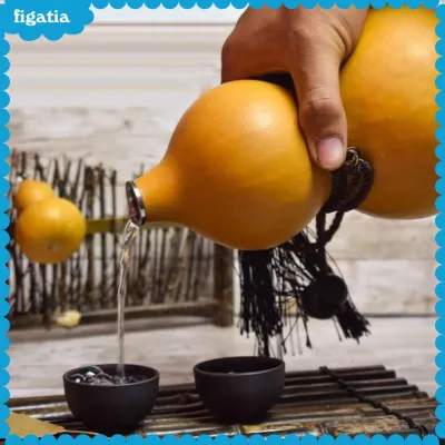 figatia Portable Wine Jug Gourd Shape with Lid Water Kettle Large Capacity Hip Flask Gourd Bottle for Outdoor Camping Boating Housewarming Birthday