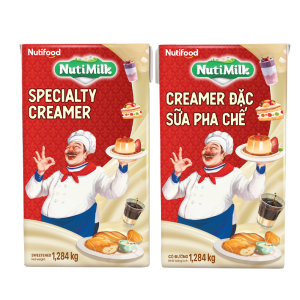 Combo 06 Creamer đặc Sữa pha chế có đường Nuti Hộp 1284g - Thương Hiệu NUTIFOOD