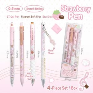 CHUAN 05mm Bộ bút mực gel Dòng sản phẩm sô-cô-la dâu tây Viết lướt êm Bút văn phòng phẩm Dễ thương Tay cầm mềm mại Bút viết cho học sinh Sinh viên