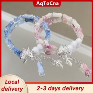 [COD] AqToCna Ship within 24 hours 2Pcs New Chinese Ancient Style Butterfly Bamboo Sweet Versatile Couple Bracelet Exquisite Popular Fashion Jewelry Accessory Gift