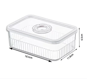 Fridge Storage Bins Kitchen Transparent Refrigerator Storage Box Frozen Sealed Fresh-Keeping Box Stackable Vegetable Fruit Food Storage Organizer Food Grade Materials